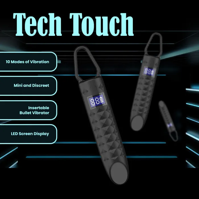 Female Sex Toys Tech Touch LCD Display Mini Bullet Vibrator FRISKY BUSINESS SG