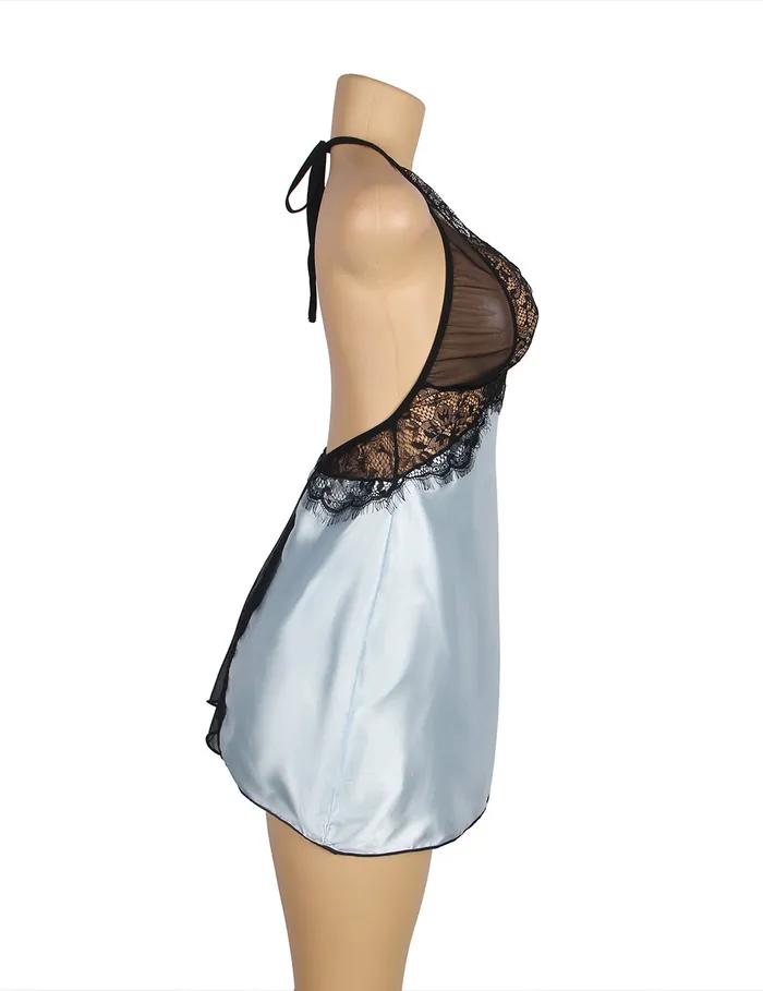 FRISKY BUSINESS SG Male Sex Toys Babydoll 2 Pcs Sexy Deep V Backless Sleepwear