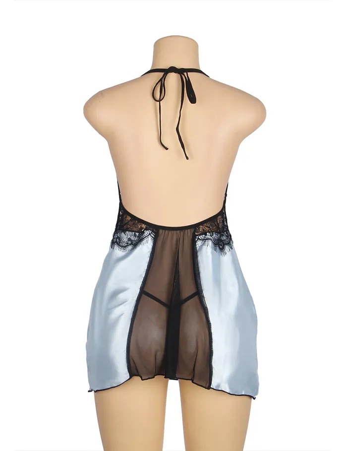 FRISKY BUSINESS SG Male Sex Toys Babydoll 2 Pcs Sexy Deep V Backless Sleepwear