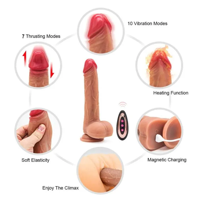 FRISKY BUSINESS SG Roman King Realistic Dildo Thrusting Vibrating 8 Long Female Sex Toys