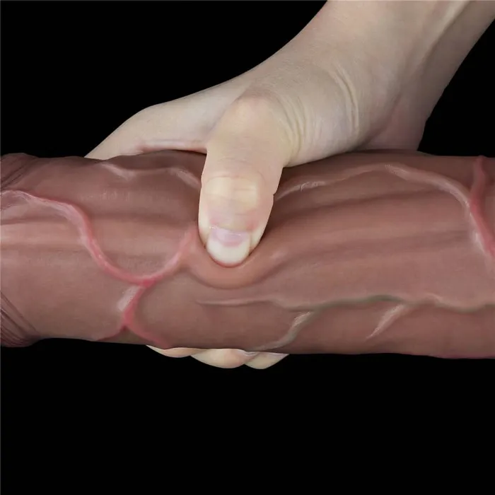 LOVETOY Female Sex Toys 115 Dual Density Silicone Realistic Dildo with Handmade HyperRealistic Veins Anal Dildo