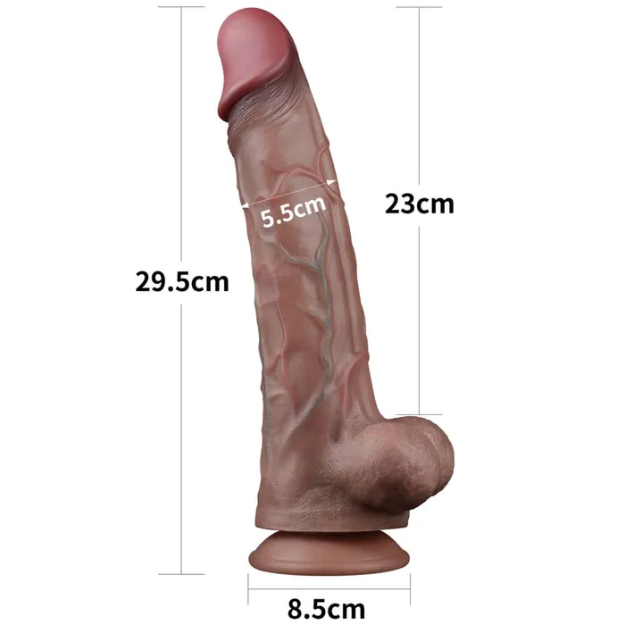 LOVETOY Female Sex Toys 115 Dual Density Silicone Realistic Dildo with Handmade HyperRealistic Veins Anal Dildo