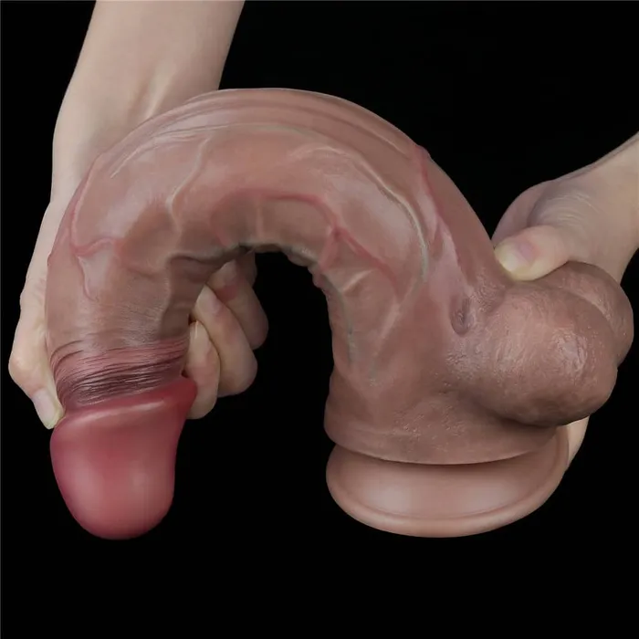 LOVETOY Female Sex Toys 115 Dual Density Silicone Realistic Dildo with Handmade HyperRealistic Veins Anal Dildo