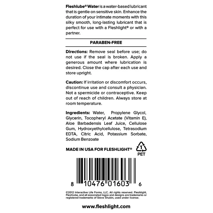 Lubricants Fleshlight Fleshlube Water Lubricant 4 oz Lubricants Fleshlight Fleshlube Water Lubricant 4 oz