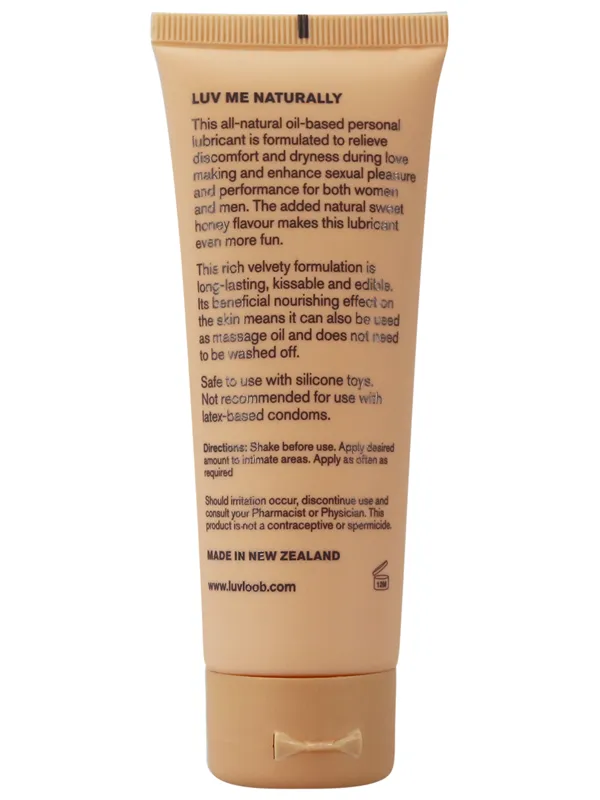 LUVLOOB Natural OilBased Lubricant Honey Flavour 75ml Make Me Smile Calvista Sexual Health Wellbeing LUVLOOB Natural OilBased Lubricant Honey Flavour 75ml Make Me Smile Calvista Sexual Health Wellbeing