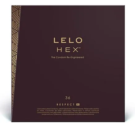 Male Sex Toys Calvista LELO HEX Condoms Respect XL 36 Pack