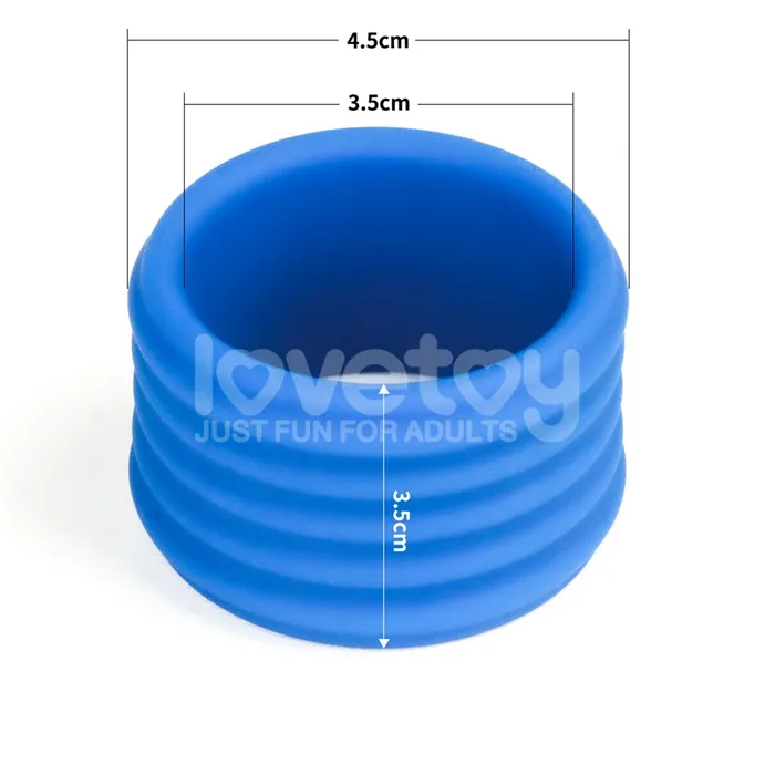 Male Sex Toys LOVETOY Pinnacle Pro Deep Rib Grip Ring Blue