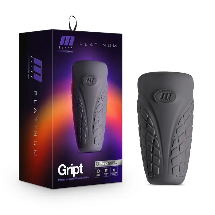Male Sex Toys M Elite Platinum Gript Stroker Black Blush