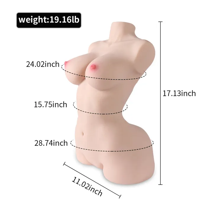 Male Sex Toys nastnova HeidiFor EU Customers 1916lb Realistic Torso Sex Toy with Pussy Ass Boobs