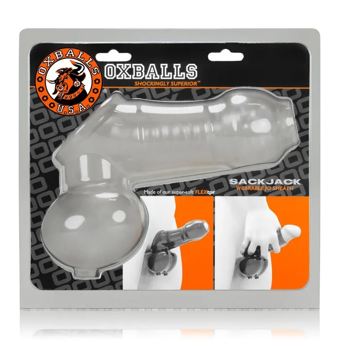 Male Sex Toys Oxballs Oxballs Sackjack Masturbator Sheath with Ball Sling Frosted