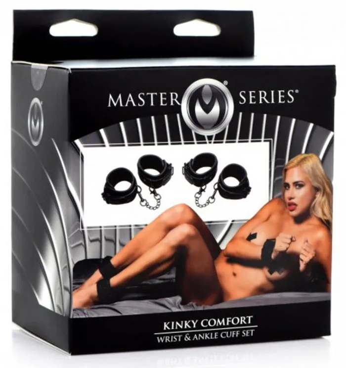 Master Series Anal Master Series Kinky Comfort Wrist Ankle Cuff Set Black