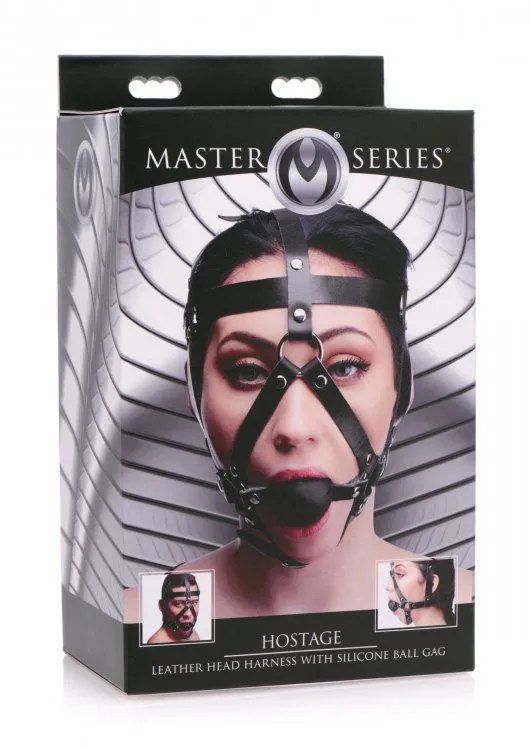 Master Series Master Series Leather Head Harness Ball Gag Male Sex Toys
