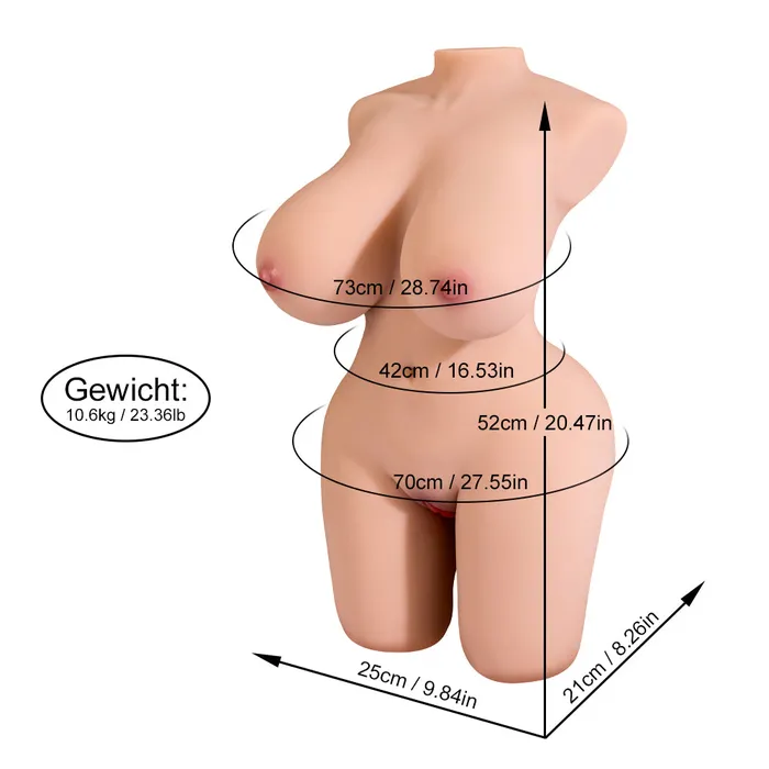 nastnova Male Sex Toys Jara 2336lb Adult Sex Toy Torso for Men