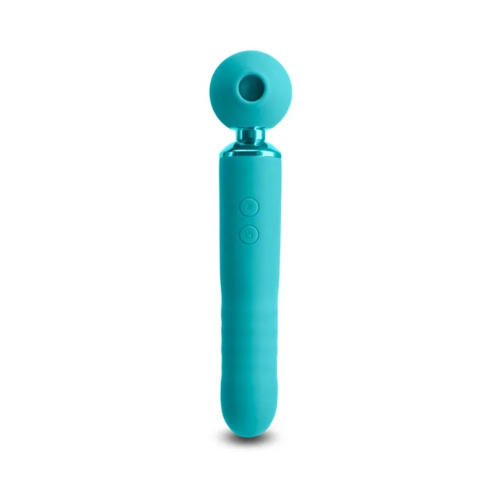 NS Novelties Vibrators Revel Fae Air Pulse Thrusting Wand Teal