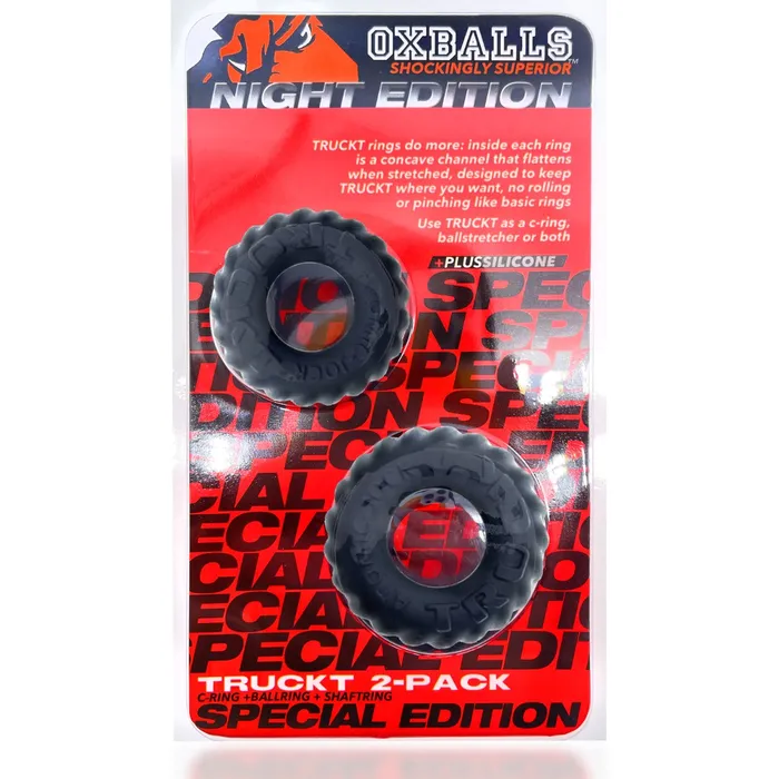 Oxballs Male Sex Toys Oxballs Truckt 2 Pack Cock Ring Special Edition Night Mixed Sizes