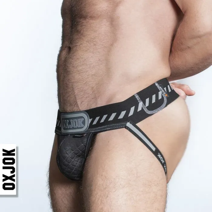 Oxballs Packer Industrial Puffer Quilted Cargo Jock Strap Black Puff Oxballs Anal
