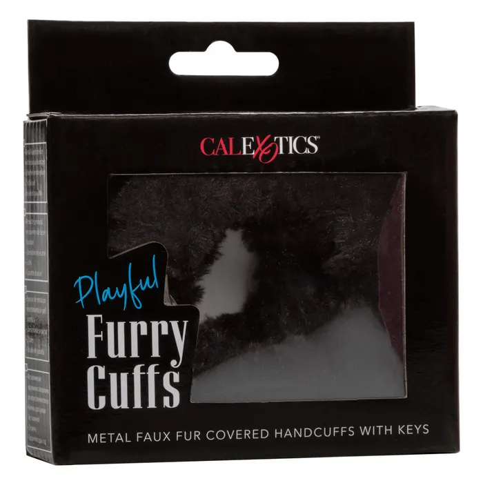 Playful Fluffy Furry Cuffs Black CalExotics Anal Playful Fluffy Furry Cuffs Black CalExotics Anal