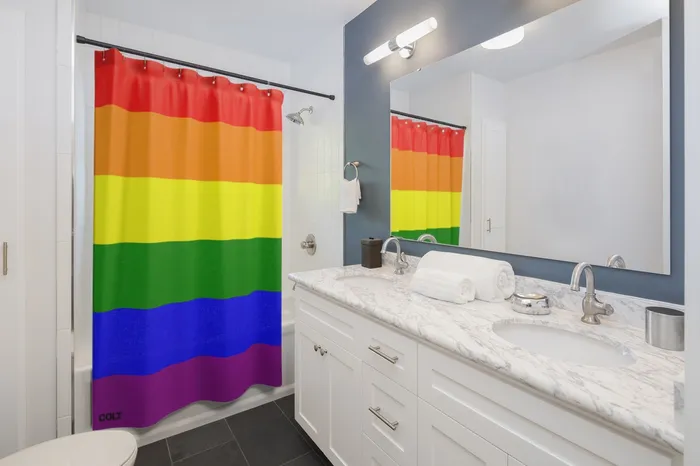 Printify COLT Pride Shower Curtain Vibrators