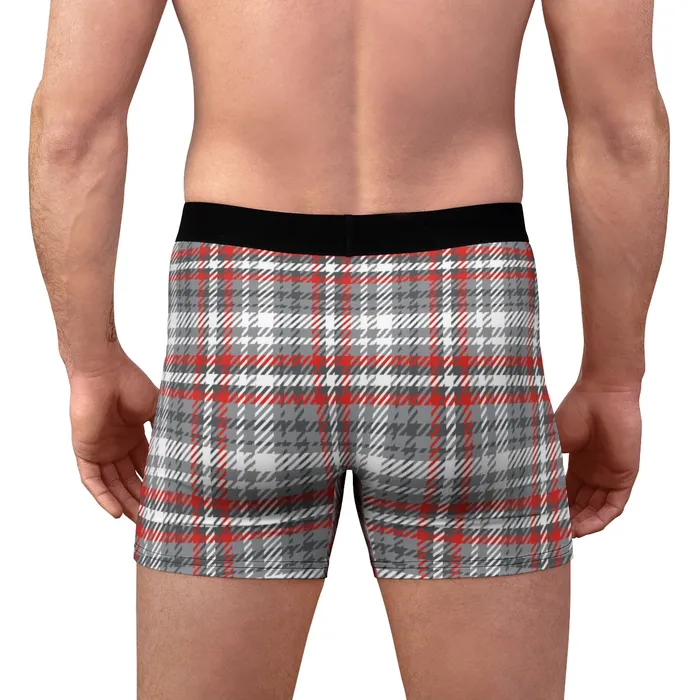 Printify Vibrators COLT Logo Grey Plaid Boxer Briefs