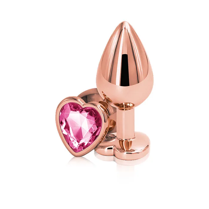 Rear Assets Rose Gold Heart Plug Medium Pink NS Novelties Anal