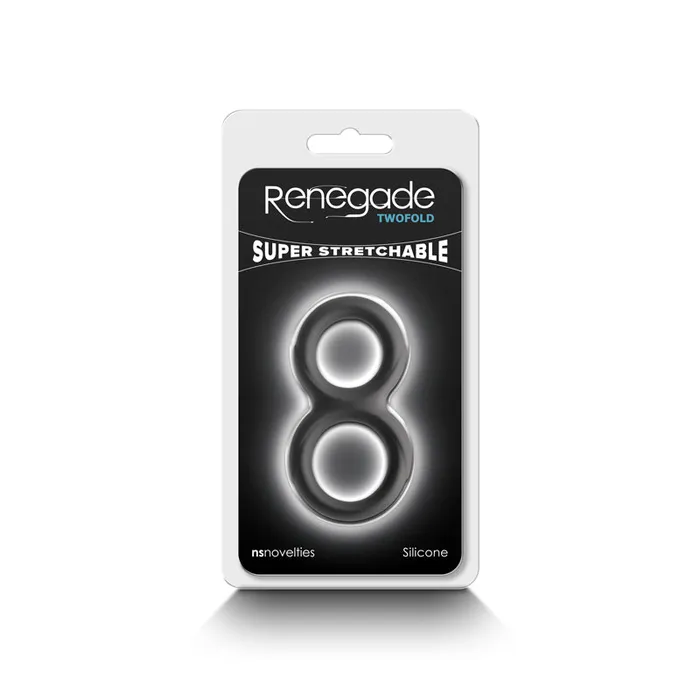 Renegade Twofold Cock Ring Black NS Novelties Male Sex Toys Renegade Twofold Cock Ring Black NS Novelties Male Sex Toys