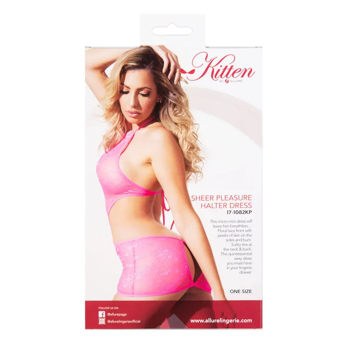 Sheer Pleasure Halter Dress Pink Allure Lingerie Vibrators