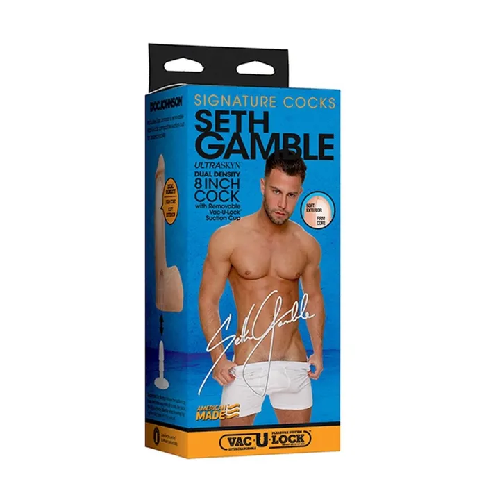 Signature Cocks Dildos Signature Cocks Seth Gamble Cock UltraSkyn 8 inch Dildo with Removable VacULock Suction Cup