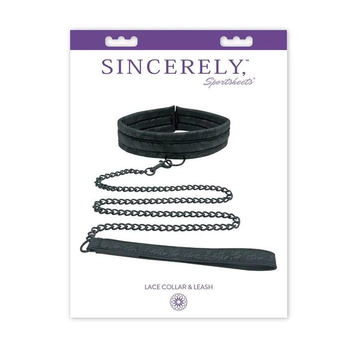 Sincerely by Sportsheets Lace Collar Leash Black Sportsheets Anal