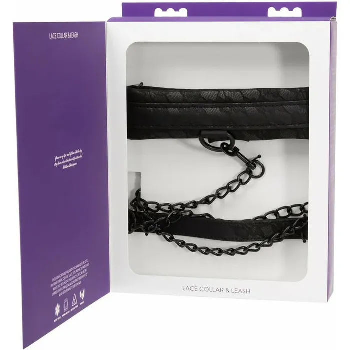 Sincerely by Sportsheets Lace Collar Leash Black Sportsheets Anal