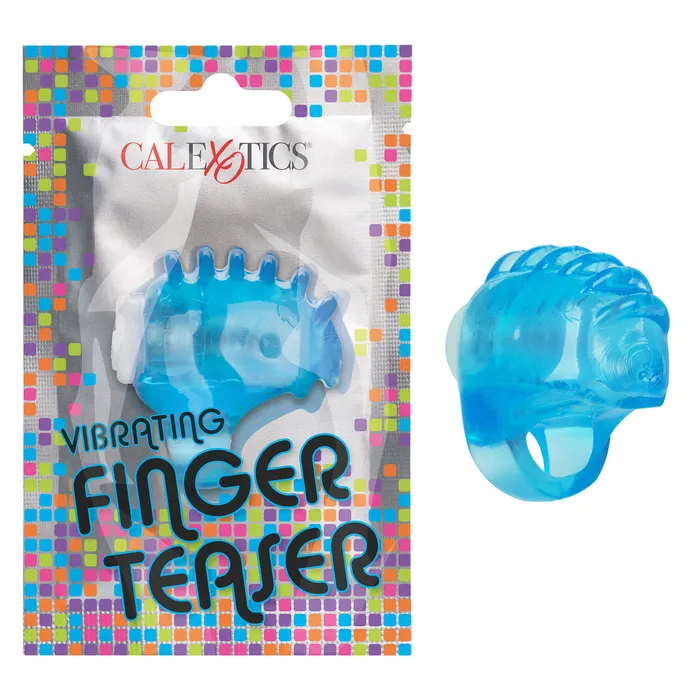 Vibrators CalExotics Foil Pack Vibrating Finger Teaser Blue
