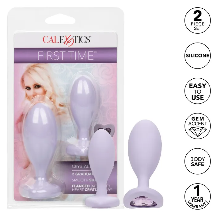 Vibrators First Time Love Crystal Booty Duo Purple CalExotics Vibrators First Time Love Crystal Booty Duo Purple CalExotics