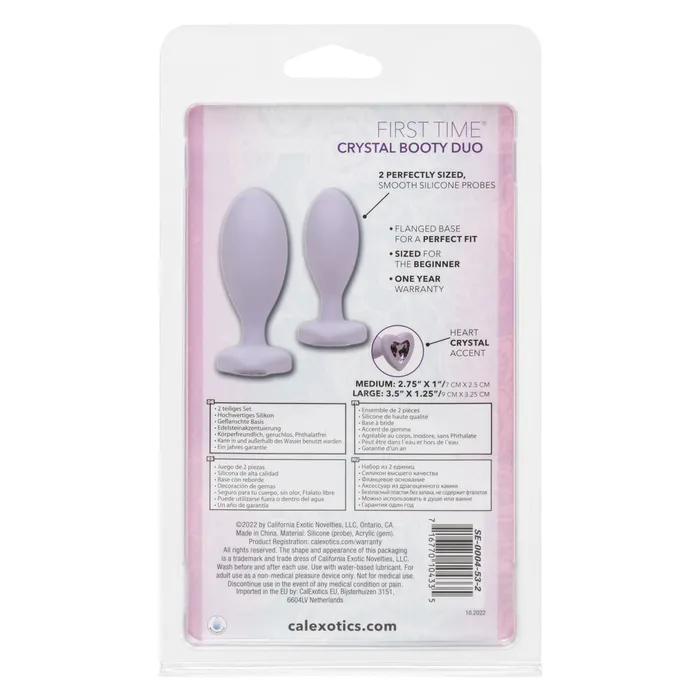 Vibrators First Time Love Crystal Booty Duo Purple CalExotics Vibrators First Time Love Crystal Booty Duo Purple CalExotics