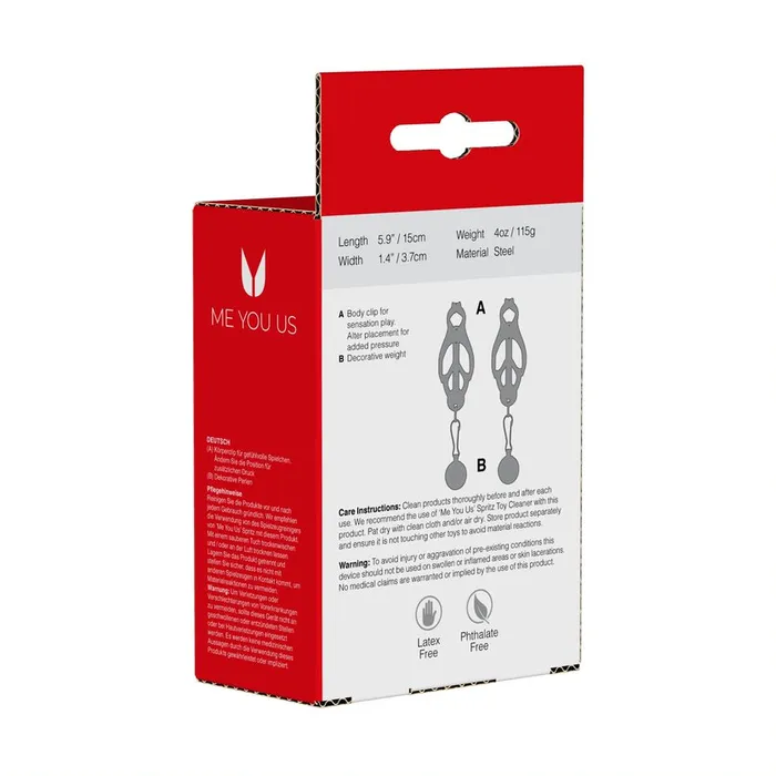 Vibrators ME YOU US Me You Us Clover Nipple Clamps Silver