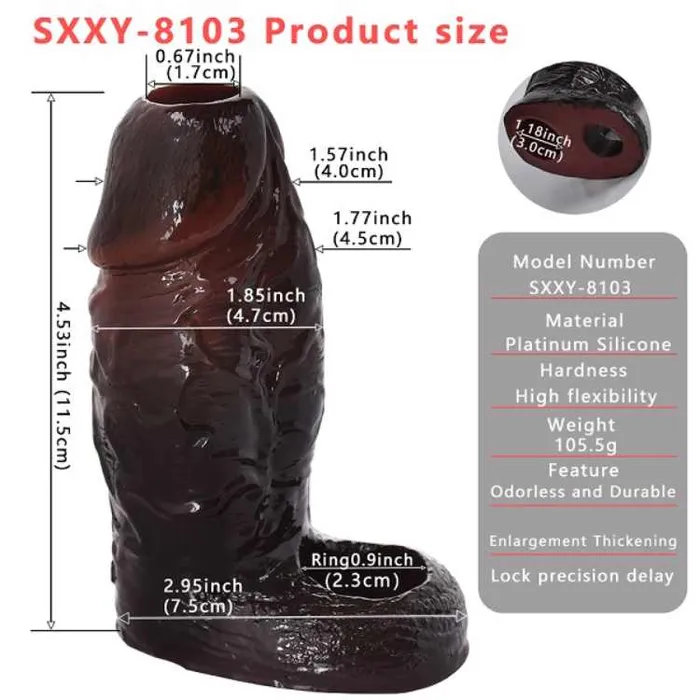 WATCH VIDEO Penis sleeves Black Penis Sleeves S8103 Black Safystyle Anal