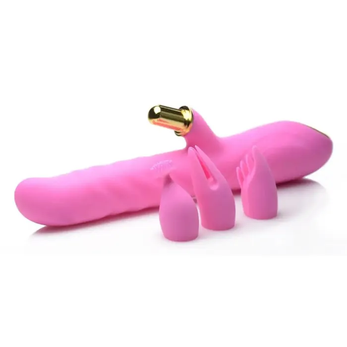 10x Versathrust Vibrating And Thrusting Silicone Rabbit With 3 Attachments inmi Vibrators 10x Versathrust Vibrating And Thrusting Silicone Rabbit With 3 Attachments inmi Vibrators