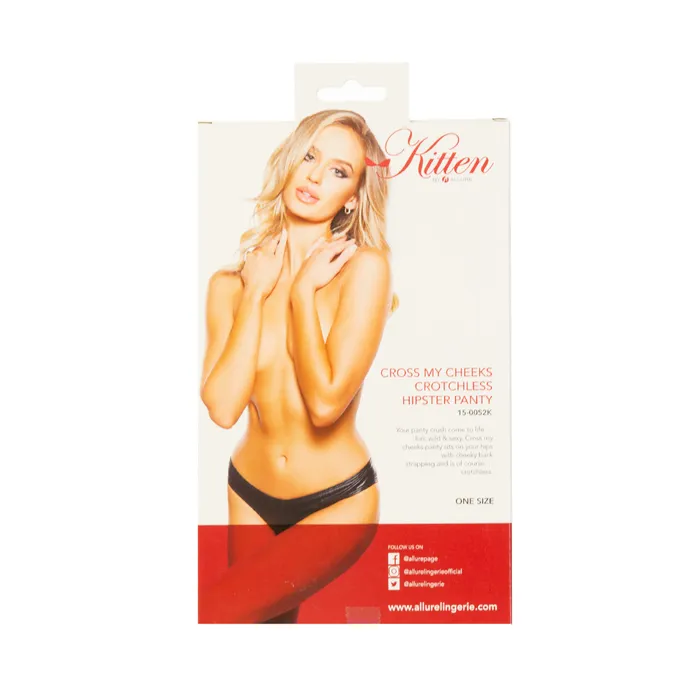 Allure Kitten By Allure Cross My Cheeks Crotchless Hipster Panty Black OS Female Sex Toys Allure Kitten By Allure Cross My Cheeks Crotchless Hipster Panty Black OS Female Sex Toys