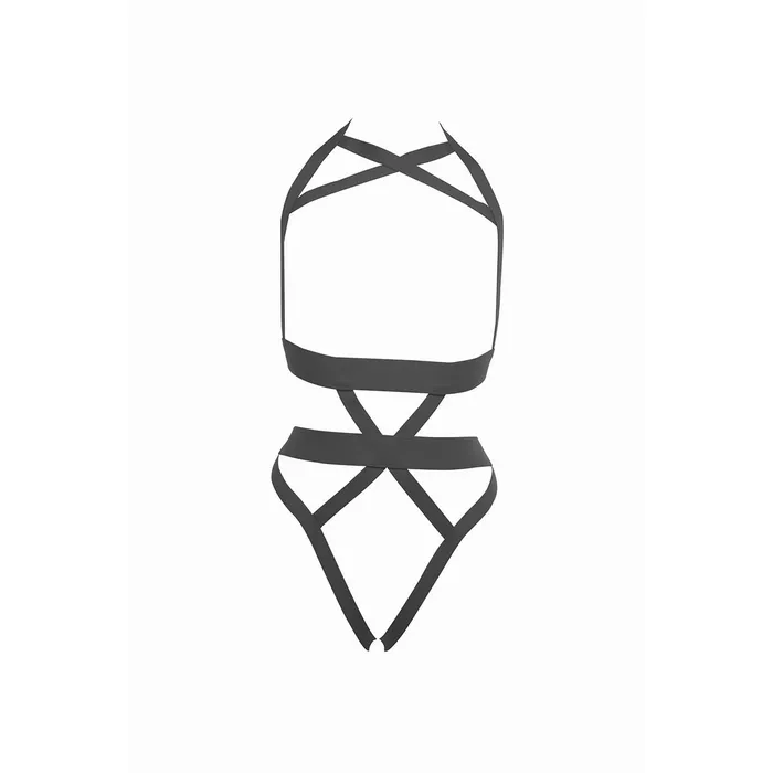 Allure Kitten Im Yours Open Halter Teddy Black OS Allure Anal