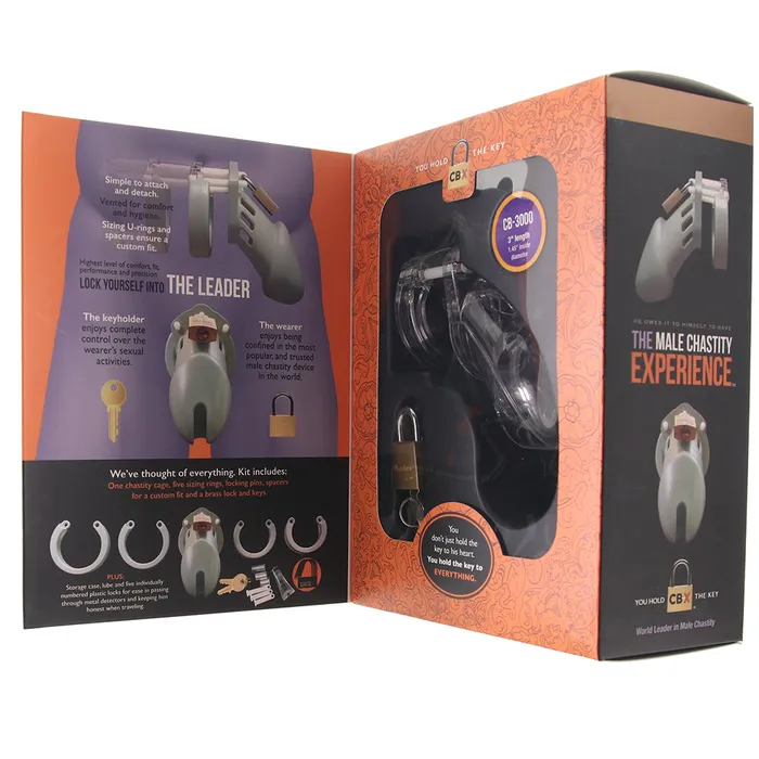 Anal CB3000 Clear Male Chastity Device in 3 Inch CBX