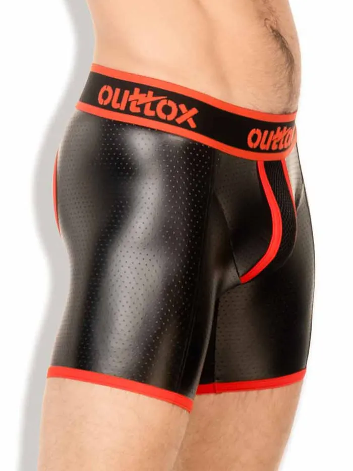 Anal HonourSkintwocom Cycling Shorts with Open Rear in Black Red