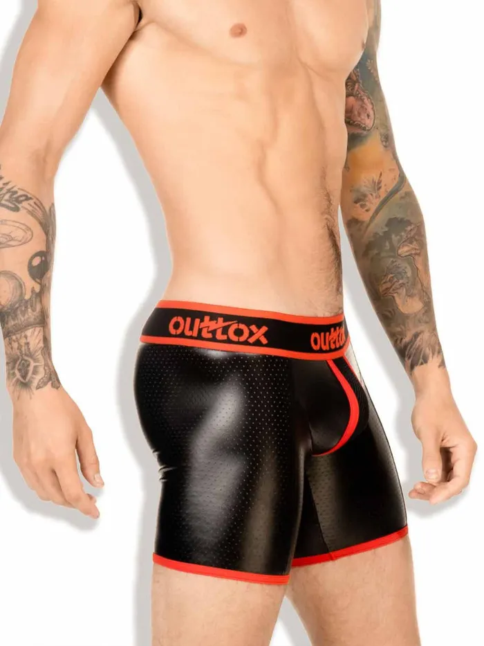 Anal HonourSkintwocom Cycling Shorts with Open Rear in Black Red