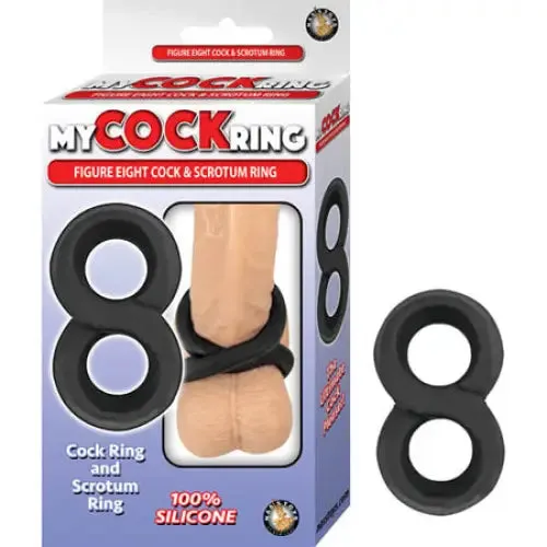 Anal Novelties By Nasswalk My Cockring Figure Eight Cock Scrotum Ring Black