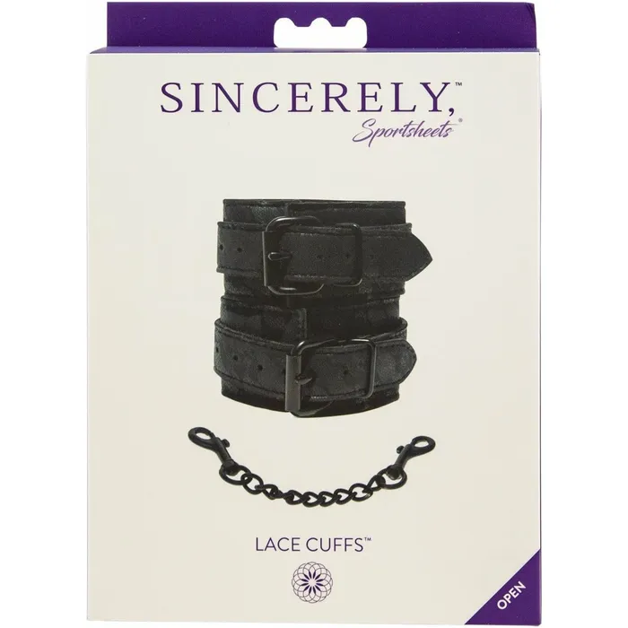 Anal Sportsheets Sincerely Lace Cuffs Black Sportsheets