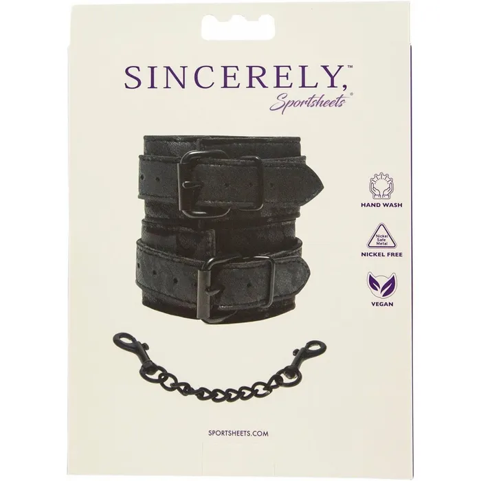 Anal Sportsheets Sincerely Lace Cuffs Black Sportsheets