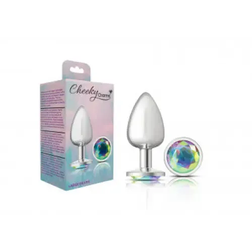 Anal Viben Cheeky Charms Round Clear Iridescent Silver Plug Anal Viben Cheeky Charms Round Clear Iridescent Silver Plug