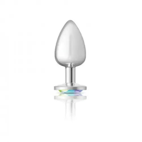 Anal Viben Cheeky Charms Round Clear Iridescent Silver Plug Anal Viben Cheeky Charms Round Clear Iridescent Silver Plug