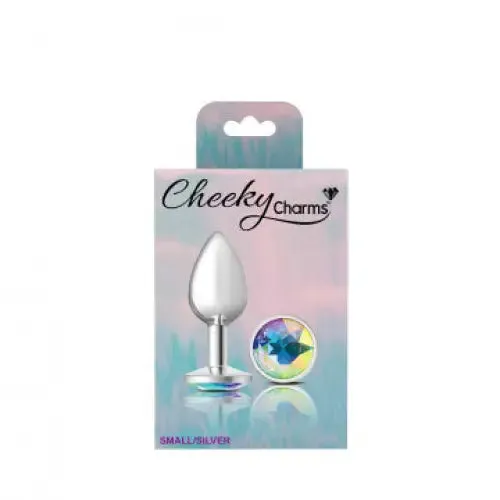 Anal Viben Cheeky Charms Round Clear Iridescent Silver Plug Anal Viben Cheeky Charms Round Clear Iridescent Silver Plug