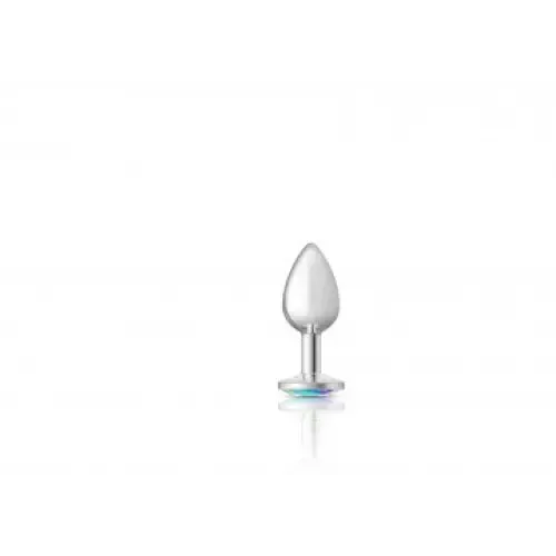 Anal Viben Cheeky Charms Round Clear Iridescent Silver Plug Anal Viben Cheeky Charms Round Clear Iridescent Silver Plug