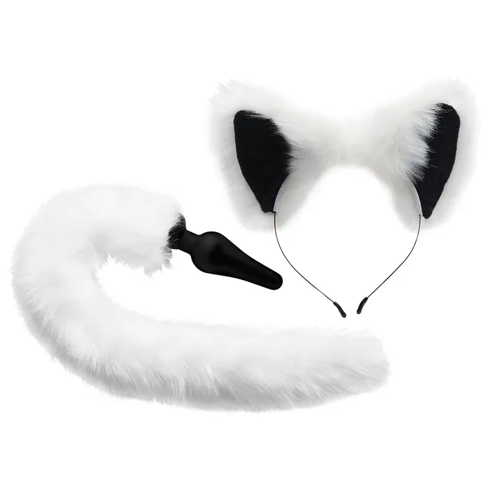 Anal XR Brands Tailz White Fox Tail Anal Plug Ears Set