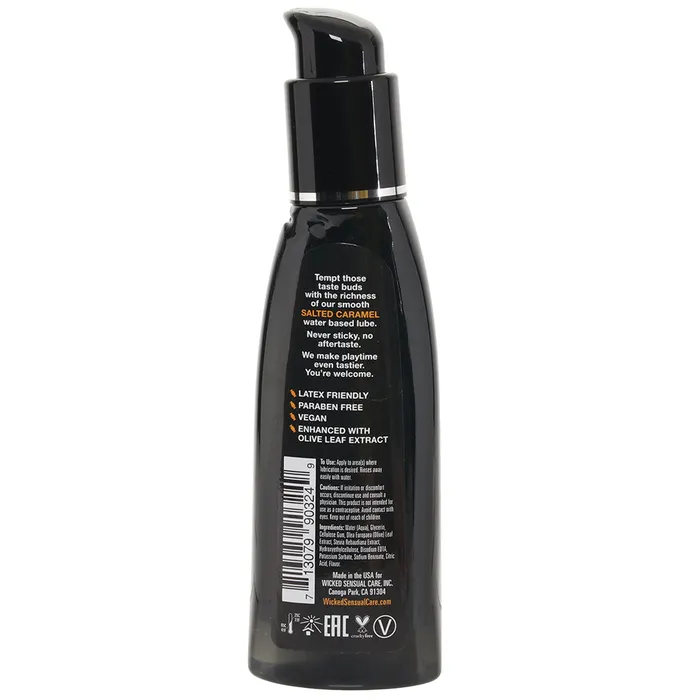 Aqua Flavored Lube 4oz120ml in Salted Caramel Wicked Sensual Care Female Sex Toys