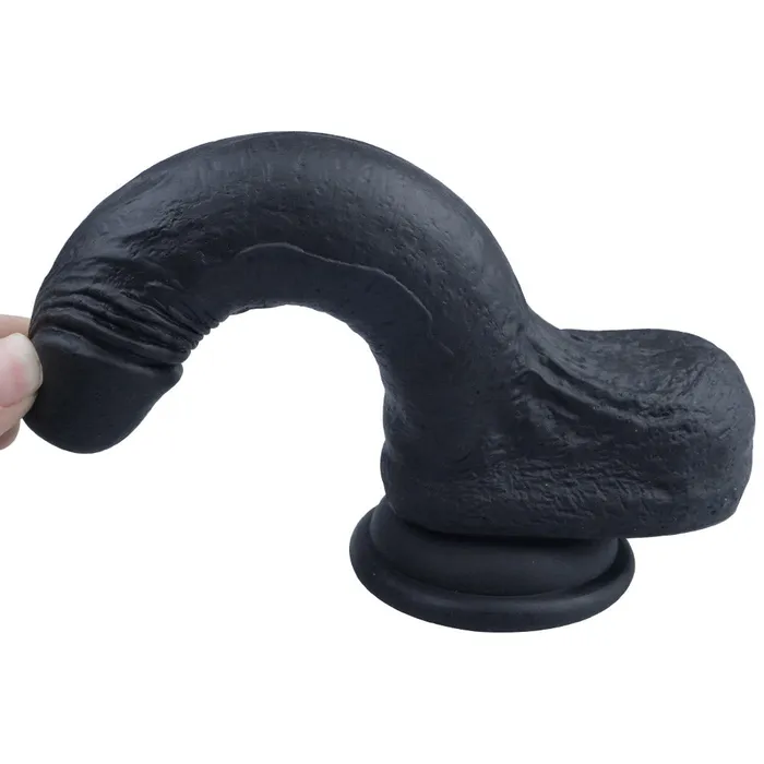 B44 Realistic Black DualDensity Liquid Silicone Suction Cup Dildo with Balls 73 Inch Modi Female Sex Toys